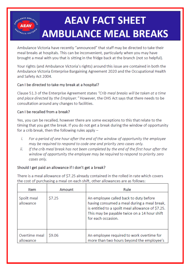 meal-breaks-and-breaks-at-hospital-factsheet-ambulance-employees
